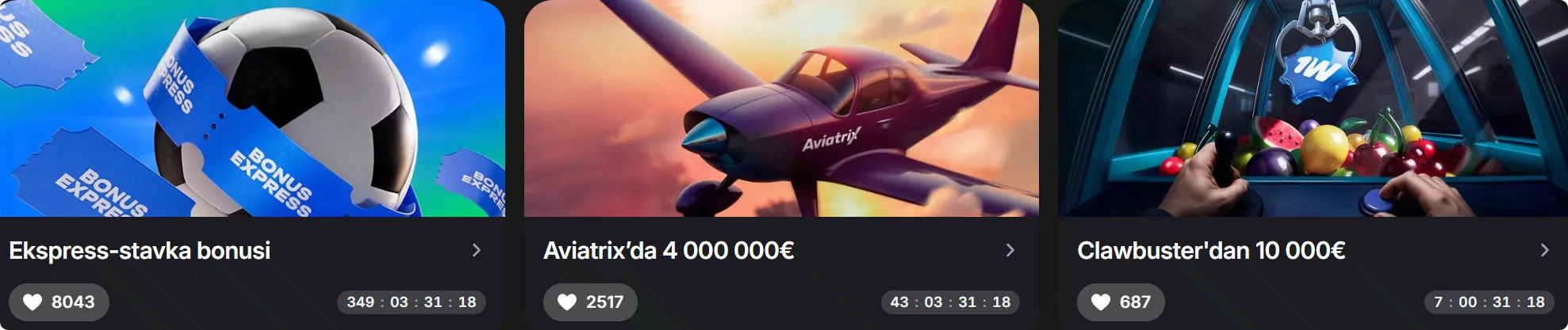 bonus va promo kodlar